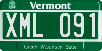 VT license plate XML091