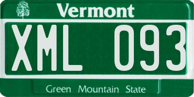 VT license plate XML093