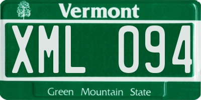 VT license plate XML094