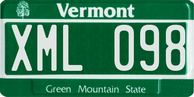 VT license plate XML098