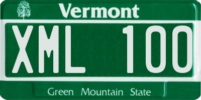 VT license plate XML100
