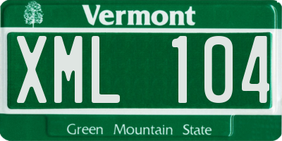 VT license plate XML104
