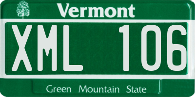 VT license plate XML106