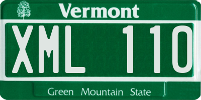 VT license plate XML110