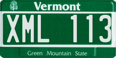 VT license plate XML113