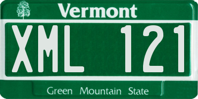 VT license plate XML121