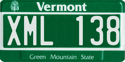 VT license plate XML138