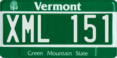 VT license plate XML151
