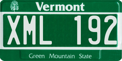 VT license plate XML192