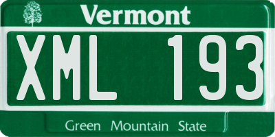 VT license plate XML193