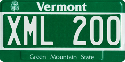 VT license plate XML200