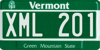 VT license plate XML201