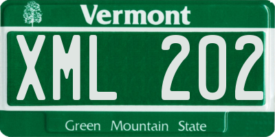 VT license plate XML202