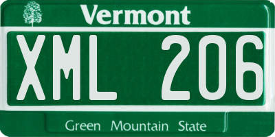 VT license plate XML206