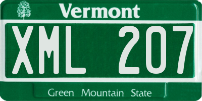 VT license plate XML207