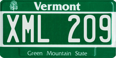 VT license plate XML209