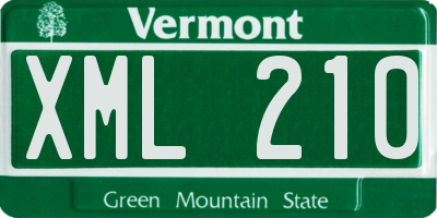 VT license plate XML210