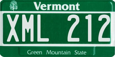 VT license plate XML212