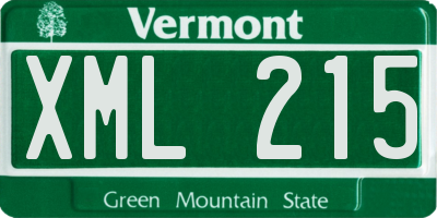 VT license plate XML215