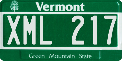 VT license plate XML217