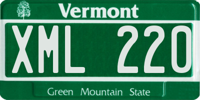 VT license plate XML220