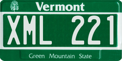 VT license plate XML221