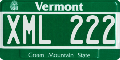 VT license plate XML222