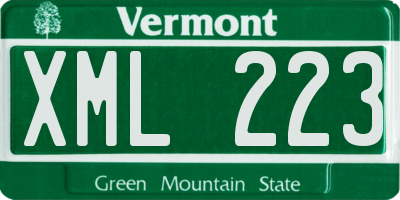 VT license plate XML223