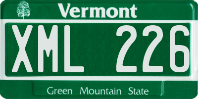 VT license plate XML226