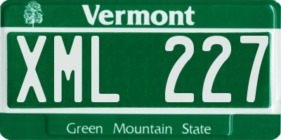 VT license plate XML227