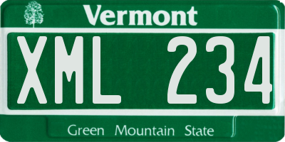 VT license plate XML234