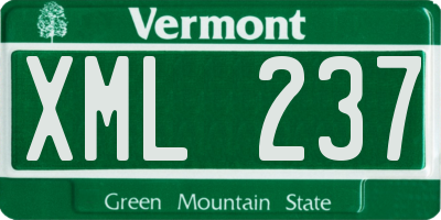 VT license plate XML237