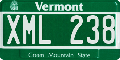 VT license plate XML238