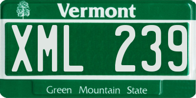VT license plate XML239