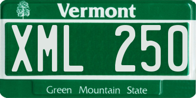 VT license plate XML250