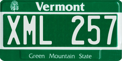 VT license plate XML257