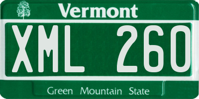 VT license plate XML260