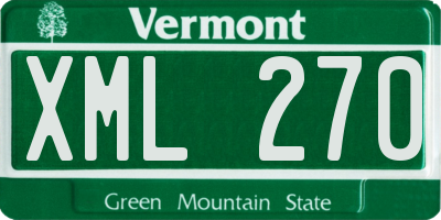 VT license plate XML270