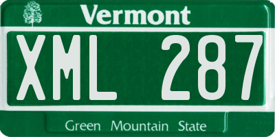 VT license plate XML287