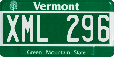 VT license plate XML296