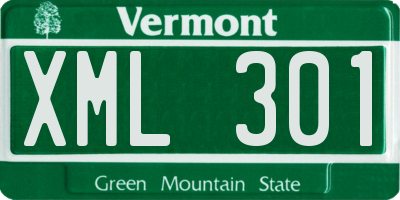 VT license plate XML301