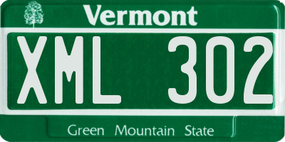 VT license plate XML302