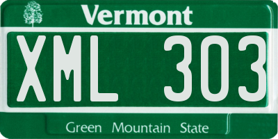 VT license plate XML303