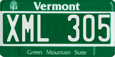 VT license plate XML305