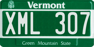 VT license plate XML307