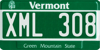 VT license plate XML308