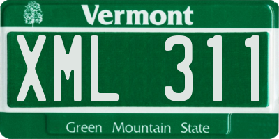 VT license plate XML311