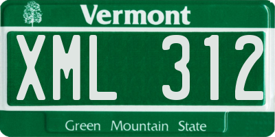 VT license plate XML312
