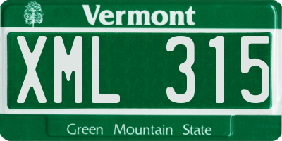 VT license plate XML315