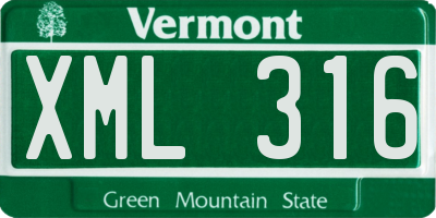 VT license plate XML316